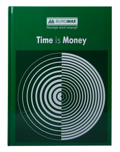 Книга канцелярська TIME IS MONEY, А4, 96 арк., клітинка, офсет, тверда ламінована обкладинка, зелена BM.2400-104 фото