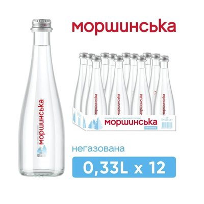 Вода Моршинська Premium без газу, у скляній пляшці 0.33 л, 12 шт/упаковка 00581 фото