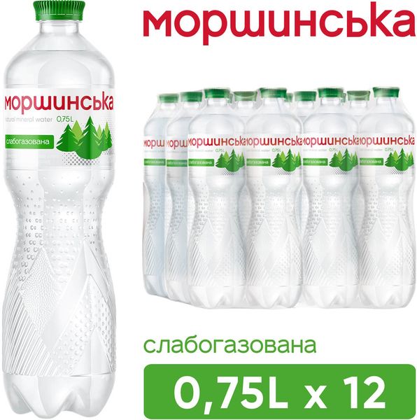 Вода Моршинська слабогазогазована 0.75 л, 12 шт/упаковка 00550 фото