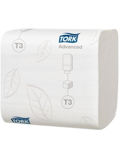 Листовая туалетная бумага Tork Advanced, 2 слоя, белая, 252 листа 114277 фото