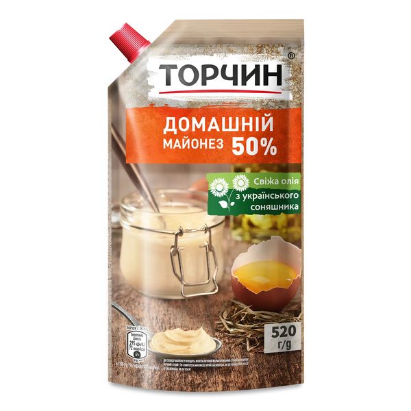 Майонез Торчин Домашний 50% 520 г 15929 фото