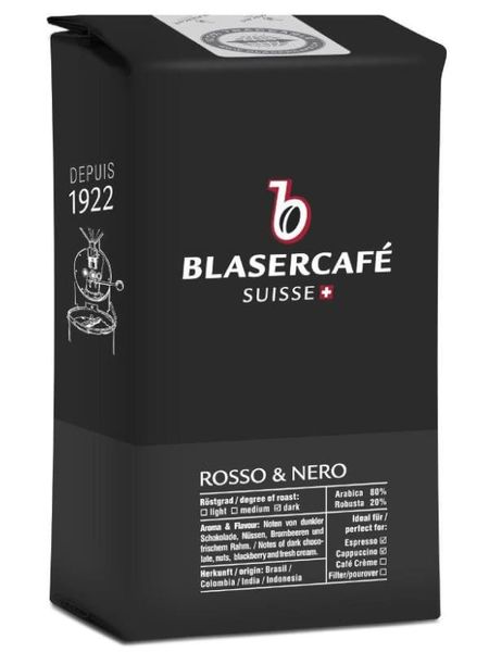 Кава Blaser Cafe Rosso Nero в зернах 250 г 69687 фото