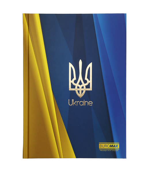 Блокнот UKRAINE, А5, 96 арк., клітинка, тверда картонна обкладинка, темно-синій BM.24511101-45 фото