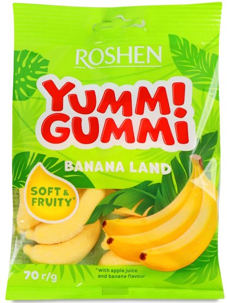 Желейні цукерки Roshen Yummi Gummi Banana Land 70 г 38459 фото