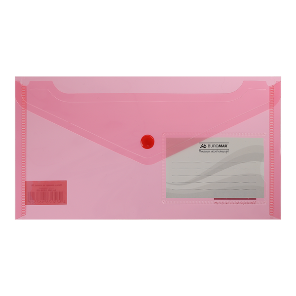 Папка-конверт на кнопці, DL (240x130мм) TRAVEL, червона BM.3938-05 фото