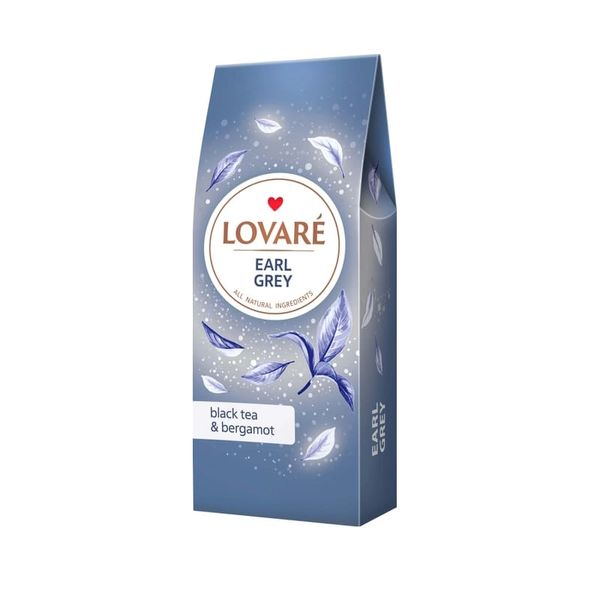 Чай чорний цейлонський Lovare Earl Grey з натуральним маслом бергамоту, листовий 80 г 01823 фото