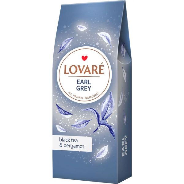 Чай чорний цейлонський Lovare Earl Grey з натуральним маслом бергамоту, листовий 80 г 01823 фото