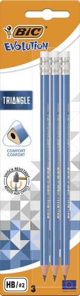 Карандаш чернографитовый "Evolution Triangle", з ластиком, 3 шт в блистере bc964848 фото