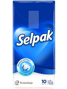 Хусточка кишенькова гігієнічна Selpak, стандарт, 10х10 см 01336 фото