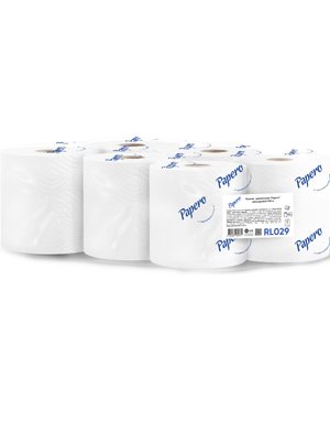 Бумажные полотенца Papero Jumbo рулонные, целюлозные, 2 слоя, 100 м, 6 рул/упаковка RL029 фото
