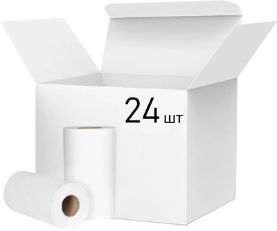 Паперовий рушник Papero на гільзі, 2 шари, 12 м, 24 рул/упаковка RS009 фото