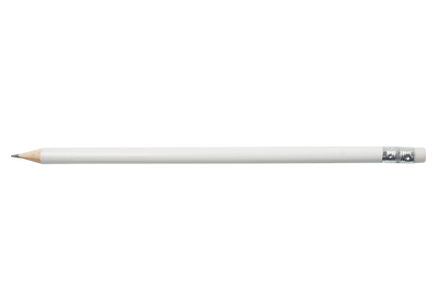 Олівець графітовий LOGO2U, HB, білий, з гумкою, BM.8517 фото