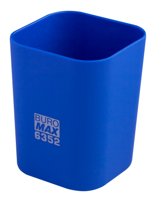 Стакан пластиковый для канц. принадлежностей, RUBBER TOUCH , синий BM.6352-02 фото