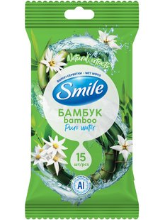 Вологі серветки Smile Daily Бамбук AI, єврослот, 15 шт/упаковка 81960 фото