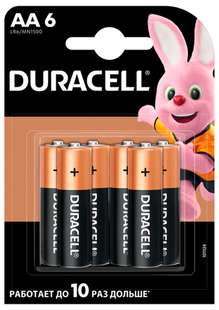 Елемент живлення (батарейка) DURACELL LR6 (AA), 6 шт/упаковка s.07458 фото