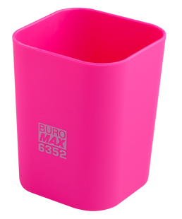 Стакан пластиковий для канц. приладдя, RUBBER TOUCH, рожевий BM.6352-10 фото