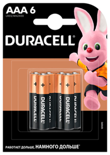 Елемент живлення (батарейка) DURACELL LR3 (ААА), 6 шт/упаковка s.07472 фото