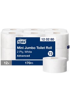 Туалетний папір Tork Advanced в рулонах Mini Jumbo, білий, 2 шари, 170 м, 1 рулон 120280 фото