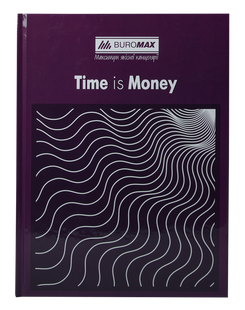 Книга канцелярська TIME IS MONEY, А4, 96 арк., клітинка, офсет, тверда ламінована обкладинка, фіолетова BM.2400-107 фото