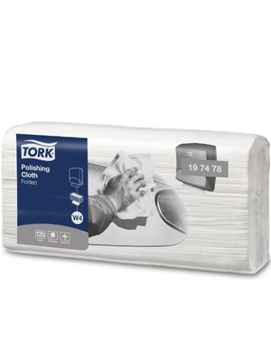 Нетканий матеріал для полірування Tork Premium в серветках, білий, 125 шт 197478 фото