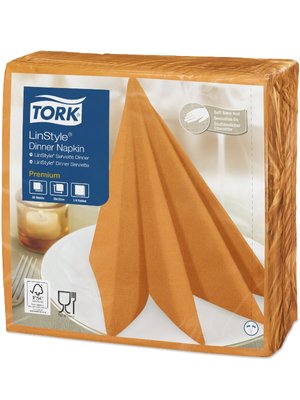 Серветки для сервірування столу Tork LinStyle Premium, помаранчеві, 1 шар, 39х39 см, 50 шт/упаковка 478851 фото
