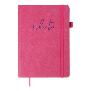 Блокнот діловий LIBRETA А5, 96л, клітинка, обкладинка штучна шкіра, малиновий BM.295117-29 фото