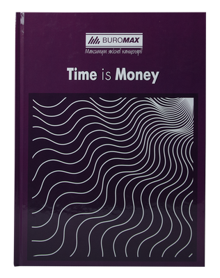 Книга обліку "TIME IS MONEY" 96 арк/кліт.оф.(тв. лам. обл), А4, фіолетовий BM.2400-107 фото
