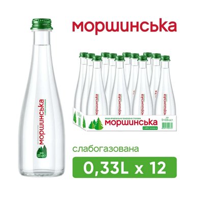 Вода Моршинська Premium слабогазована, у скляній пляшці 0.33 л, 12 шт/упаковка 00598 фото