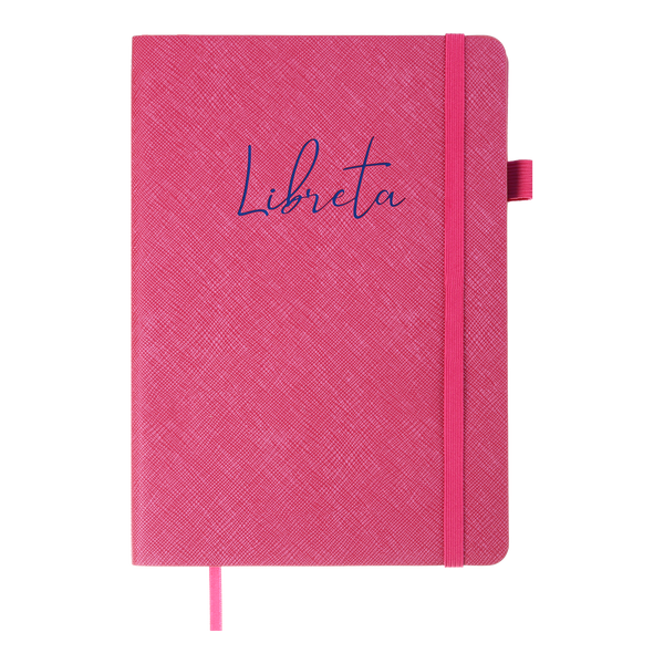 Блокнот діловий LIBRETA А5, 96л, клітинка, обкладинка штучна шкіра, малиновий BM.295117-29 фото