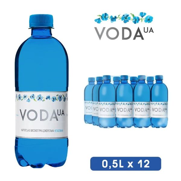Вода VodaUA негазована 0.5 л, упаковка 12 пляшок 7859 фото
