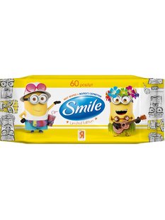 Вологі серветки Smile Minions Limited Edition 60 шт/упаковка 28012 фото
