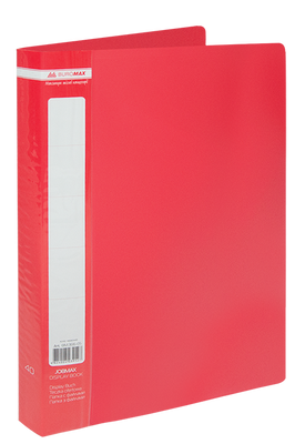 Папка пластиковая с 40 файлами, JOBMAX, А4, красная BM.3616-05 фото