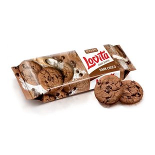 Здобне печиво Roshen Lovita Classic Cookies з какао і шматочками глазурі 150 г 33317 фото