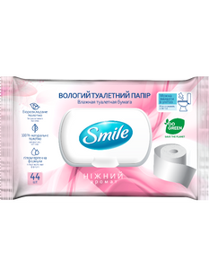 Вологий туалетний папір Smile Sensitive з клапаном, 44 шт/упаковка 36895 фото