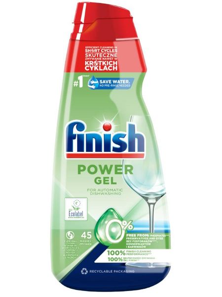 Засіб для миття посуду в посудомийних машинах Finish Power All in One Gel 0% 900 мл 00036 фото