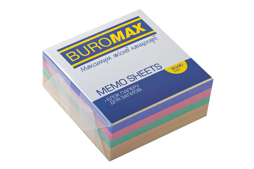 Блок паперу для нотаток Buromax Декор, 90х90х40 мм, не склеєний, 440 аркушів BM.2285 фото