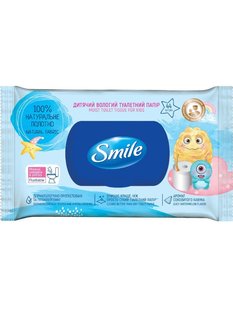 Вологий туалетний папір Smile дитячий, 44 шт/упаковка 57005 фото