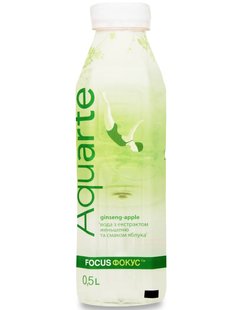 Вода негазована Aquarte Focus з екстрактом женьшеню, зі смаком яблука 0.5 л 86928 фото