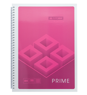 Зошит для нотаток PRIME, А4, 96 арк., клітинка, картонна обкладинка, рожевий BM.24451101-10 фото