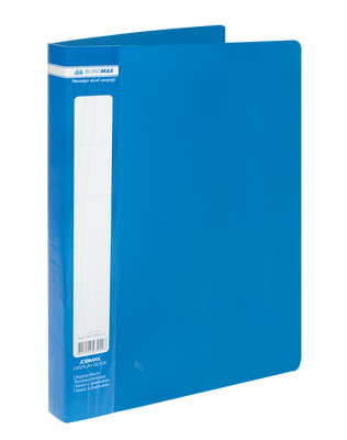 Папка пластиковая с 60 файлами, JOBMAX, А4, синяя BM.3621-02 фото