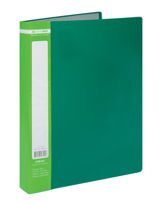 Папка пластиковая с 60 файлами, JOBMAX, А4, зеленая BM.3621-04 фото
