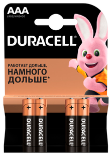 Елемент живлення (батарейка) DURACELL LR3 (ААА), 4 шт/упаковка s.52543 фото