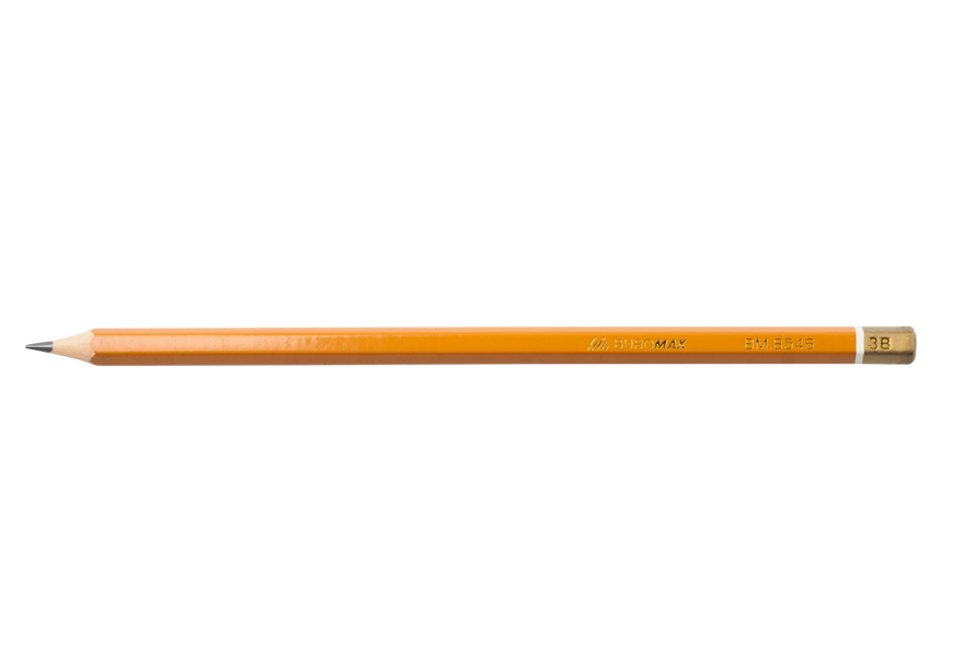 Олівець графітовий PROFESSIONAL 3B, жовтий, без гумки, коробка 12шт. BM.8546-12 фото