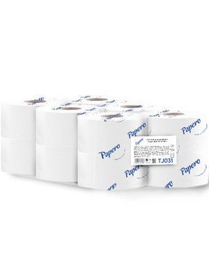 Туалетний папір Papero Jumbo на гільзі, 2 шари, 108 м, 12 рул/упаковка TJ031 фото
