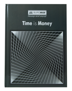 Книга канцелярська TIME IS MONEY, А4, 96 арк., клітинка, офсет, тверда ламінована обкладинка, сіра BM.2400-109 фото