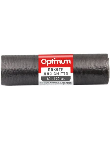 Пакеты для мусора PRO Service OPTIMUM, 60х80 см, черные, HD 60 л/20 шт 16118240 фото