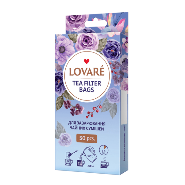 Фільтр-пакети Lovare Tea Filters для чаю 50 шт. 15693 фото