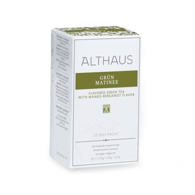 Зелений чай з добавками Althaus Grün Matinee 20 пакетів 44824 фото
