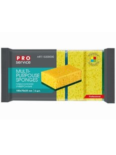 Губки кухонні PRO Service Professional крупнопористі, жовті, 7х10х3,5 см, 5 шт/упаковка 15200000 фото