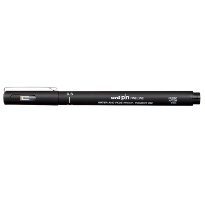 Лайнер uni PiN 0.6мм fine line, чорний PIN06-200.Black фото